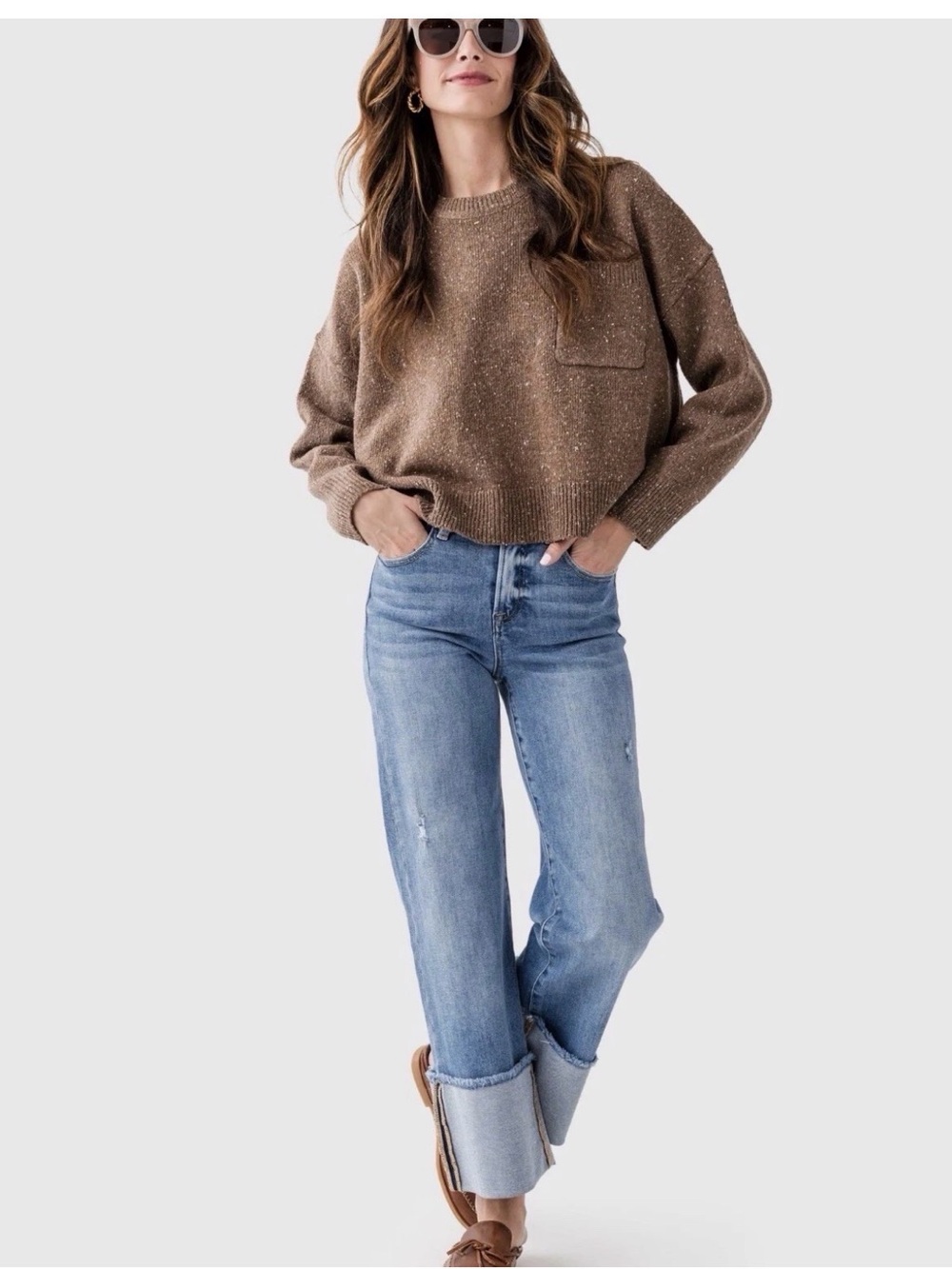 Risen Boyfriend Jeans in Light Blue Wash - Casual Cuffed Style